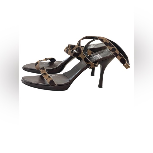 Moschino leopard print pony calf hair sandals - Picture 9 of 12